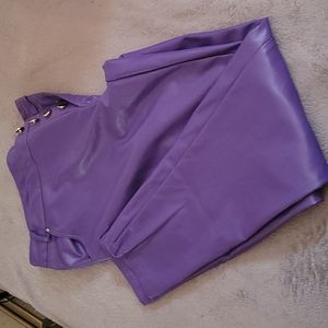 Purple Faux Leather Pant